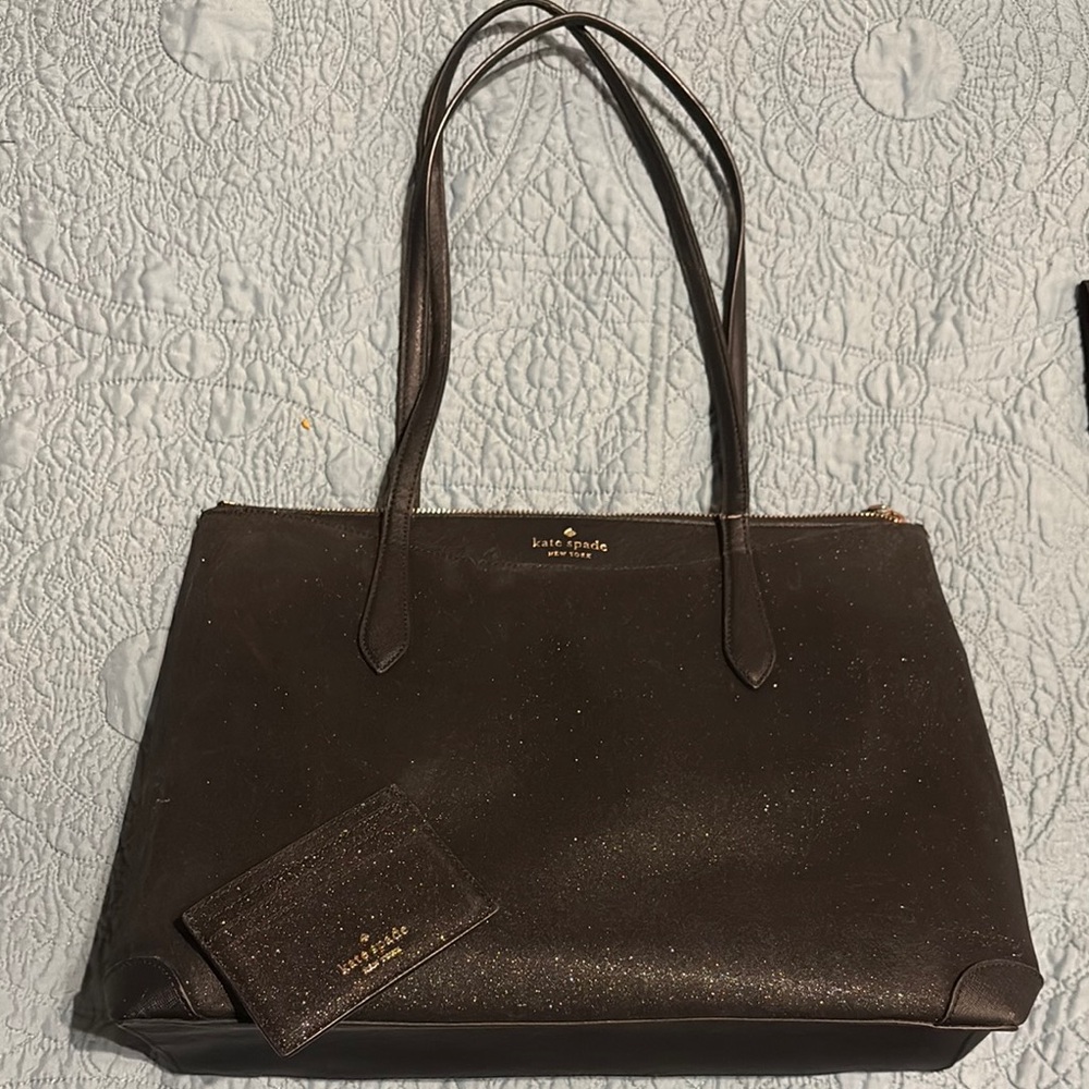 Kate Spade Dark Brown Tote with Pouch